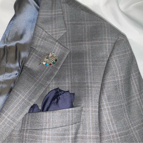 vintage 925 STERLING artist palette SEMI PRECIOUS paint CABOCHONS marcasite - Picture 14 of 15